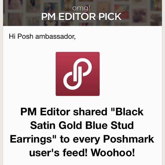 PM EDITORS PICK🎉Black GOLD Blue Stud Earrings - Picture 5 of 5